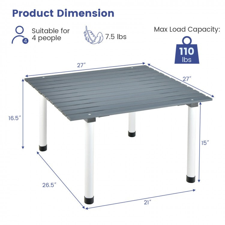 Roll Up Portable folding Camping Aluminum Picnic Table