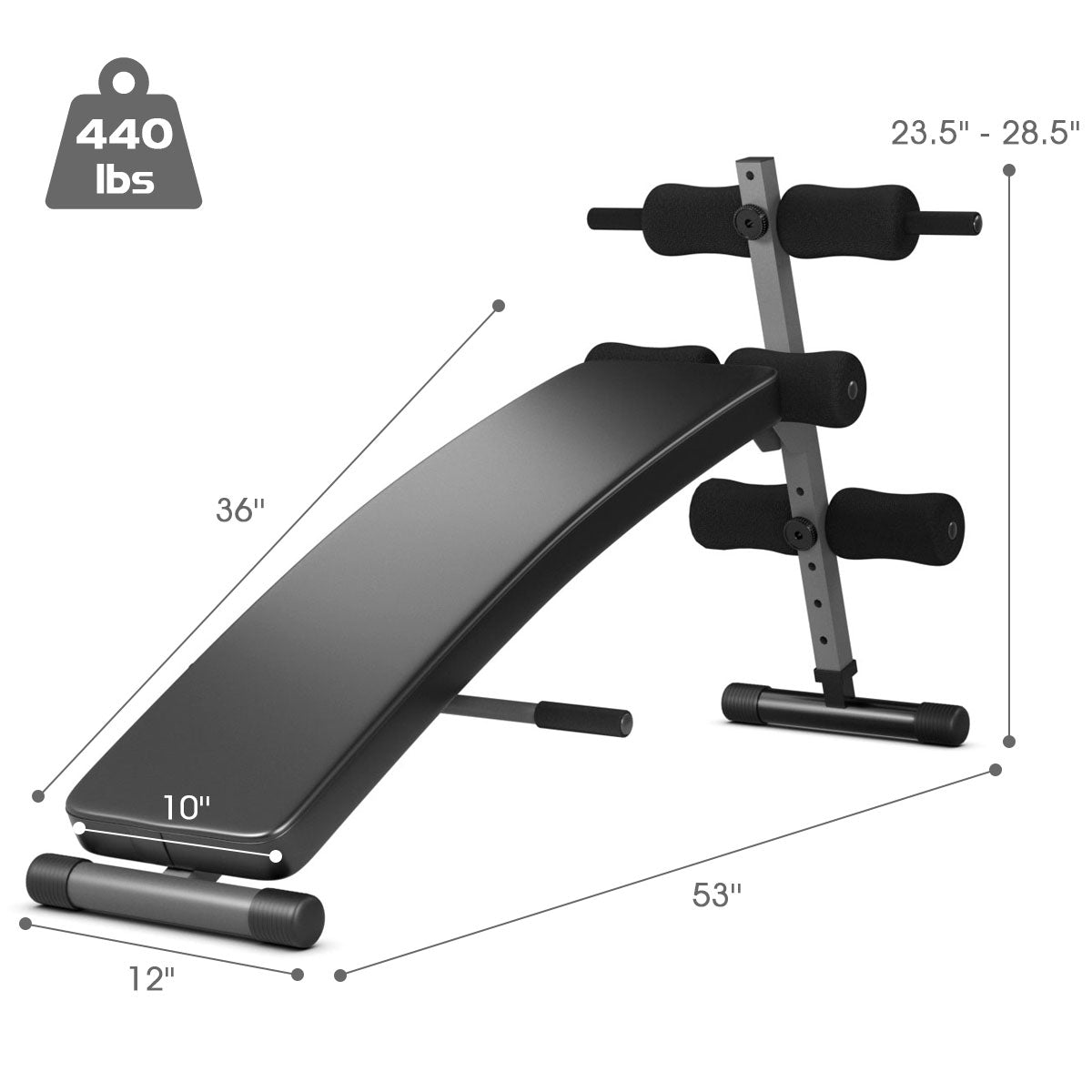 Banc de musculation réglable en forme d'arc