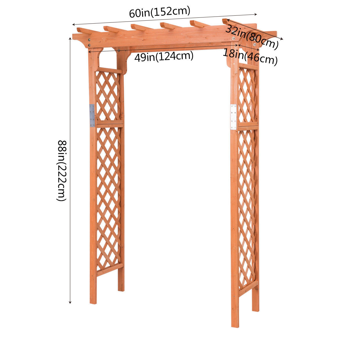 Pergola en bois pour plantes de jardin de 7 pieds de haut