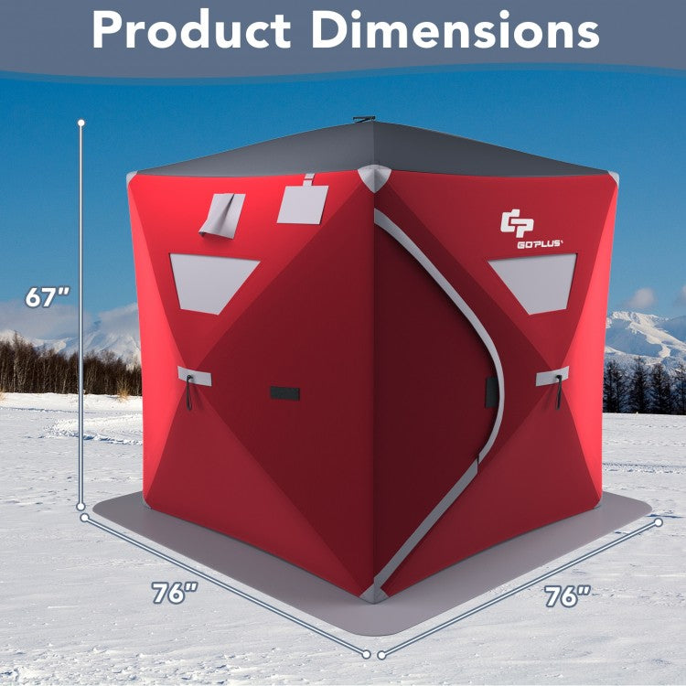2-person Portable Pop-up Ice Shelter Fishing Tent with Bag