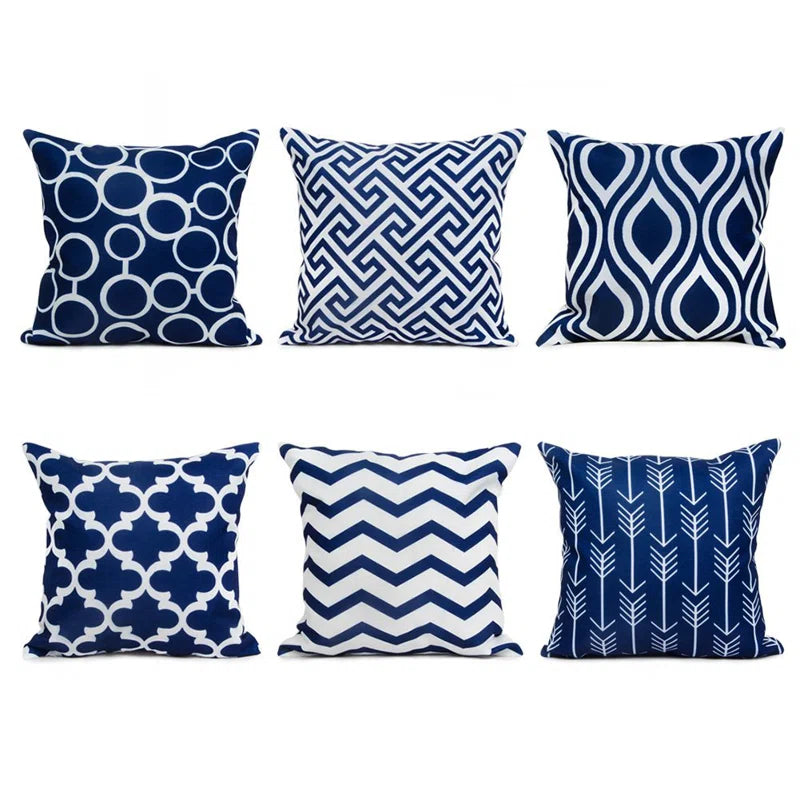 Geometric Cotton, Linen, Canvas Indoor/Outdoor Pillow Cover