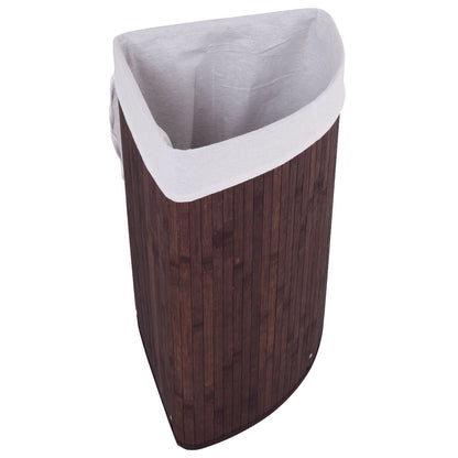 Corner Bamboo Hamper Laundry Basket