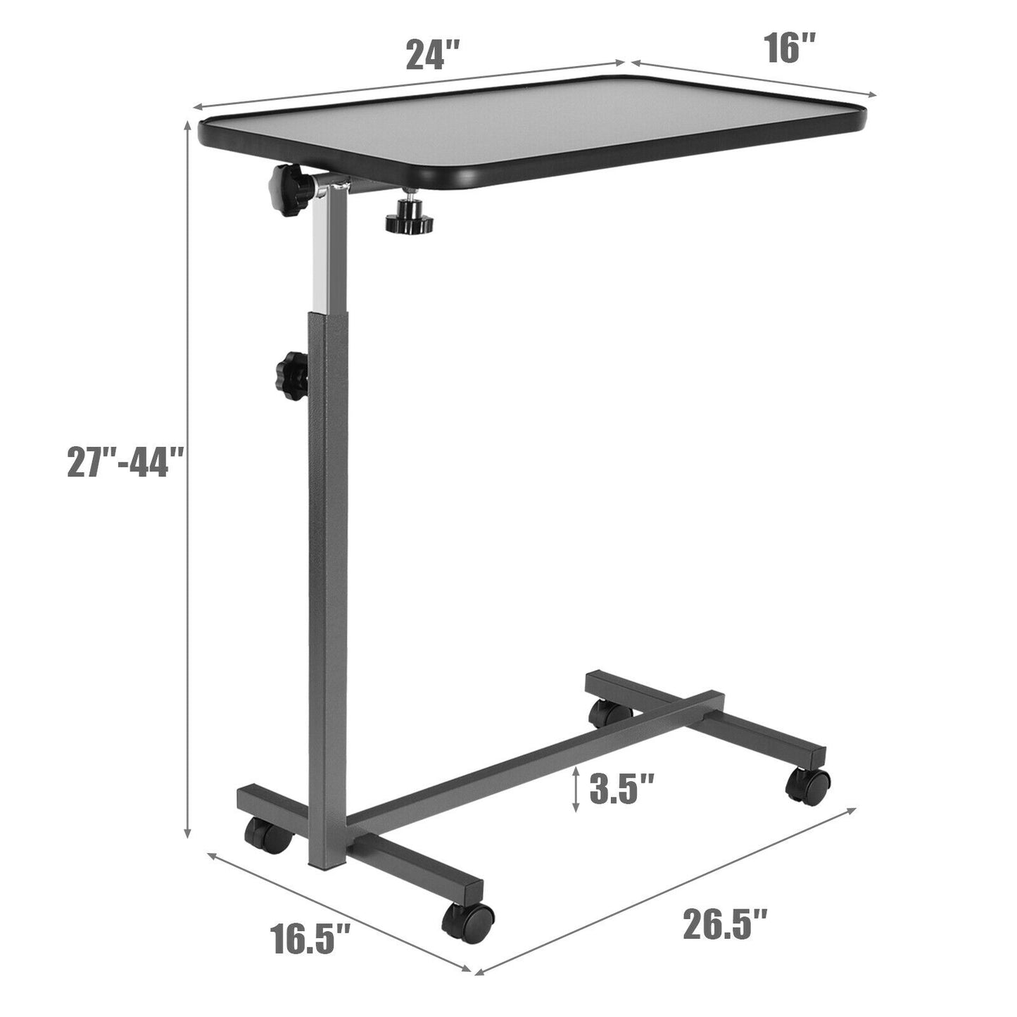 Overbed Rolling Table Food Tray