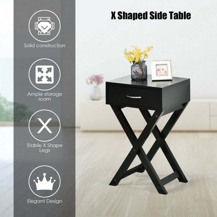 Modern X-Shape Accent Side End Table