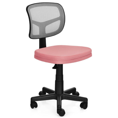 Armless Computer Chair with Height Adjustment and Breathable Mesh for Home Office