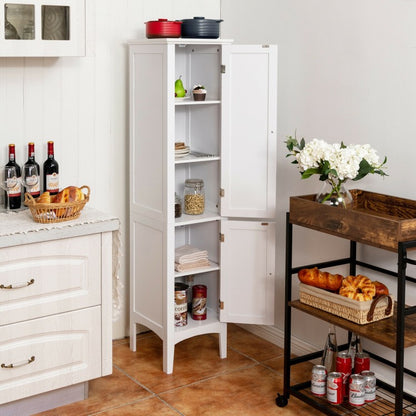 Meuble de rangement de salle de bain autoportant pour cuisine et salon - Blanc