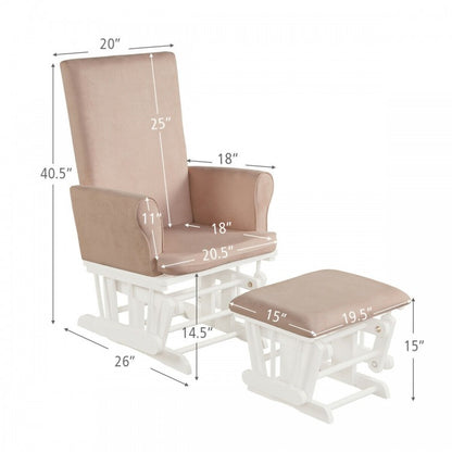 Baby Nursery Relax Rocker Rocking Chair Glider & Ottoman Set