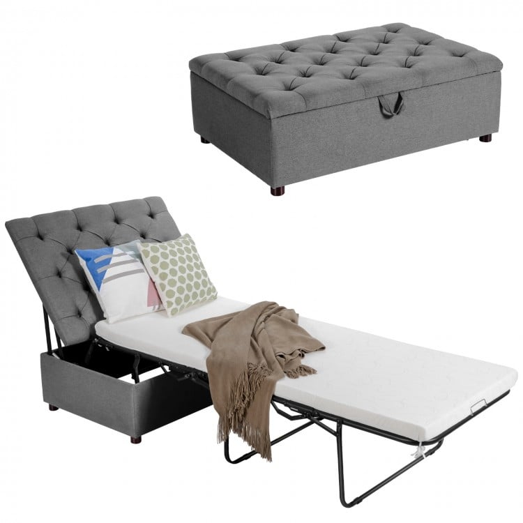 Lit-lit ottoman pliable avec matelas pour lit d'appoint et sieste au bureau