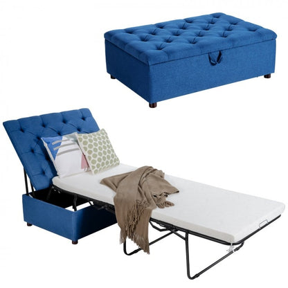 Folding Ottoman Sleeper Bed with Mattress for Guest Bed and Office Nap