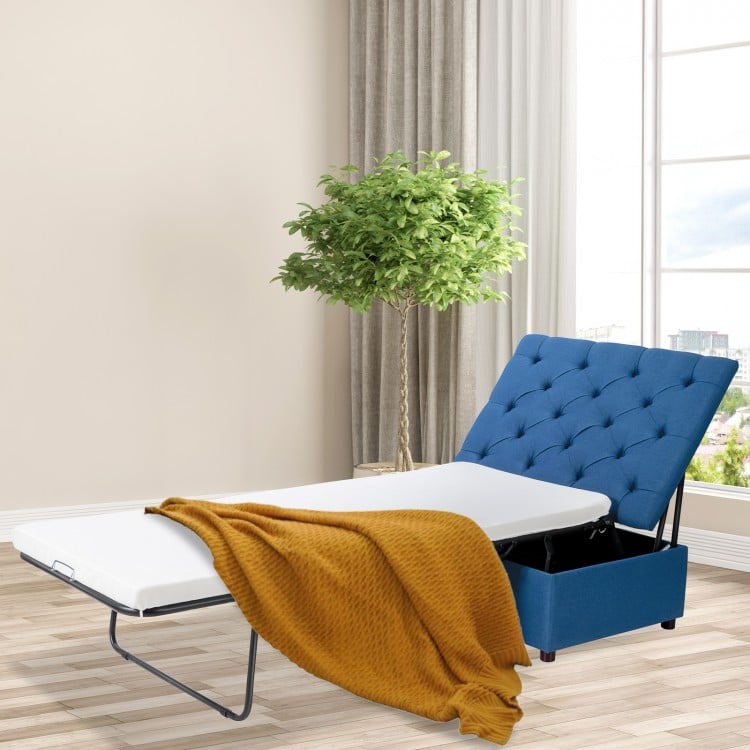 Folding Ottoman Sleeper Bed with Mattress for Guest Bed and Office Nap