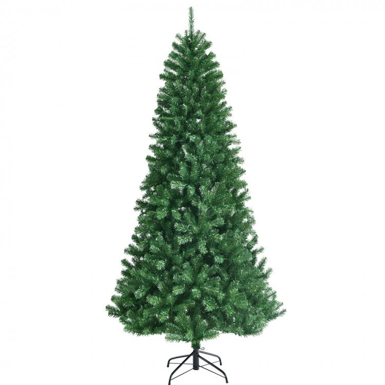 6/7/8 Feet Artificial Christmas Tree with Remote-controlled Color-changing LED Lights