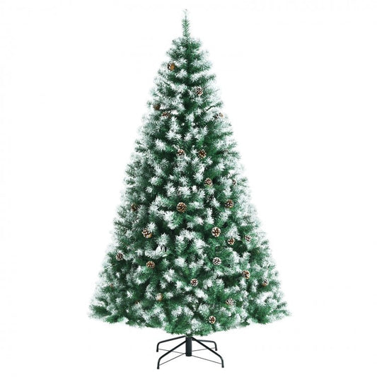 Sapin de Noël artificiel floqué de neige avec pommes de pin de 6/7,5/9 pieds