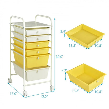 Organisateur de chariot de rangement à roulettes à 6 tiroirs