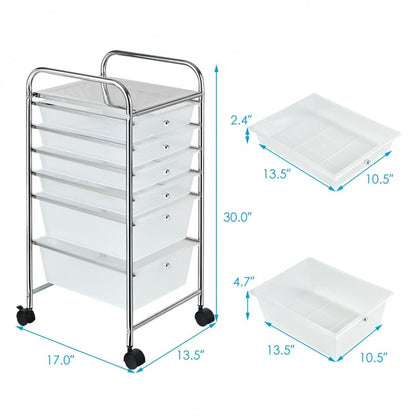 6 Drawers Rolling Storage Cart Organizer