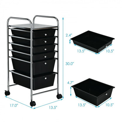 6 Drawers Rolling Storage Cart Organizer