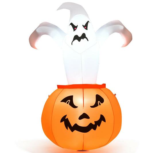 6 Feet Halloween Blow-Up Inflatable Ghost in Pumpkin with LED Light