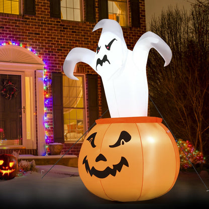 6 Feet Halloween Blow-Up Inflatable Ghost in Pumpkin with LED Light