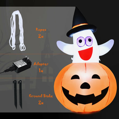 Fantôme gonflable d'Halloween de 5 pieds avec ampoule LED