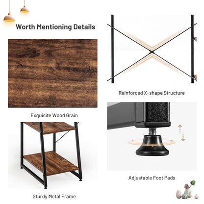 Compact Computer Desk Workstation with 4 Tier Shelves for Home and Office