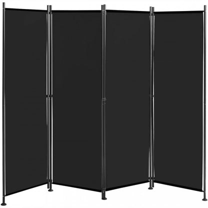 4-Panel Room Divider Folding Privacy Screen with Adjustable Foot Pads