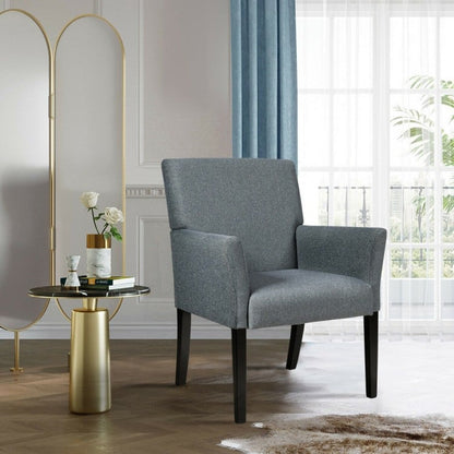 Fabric Upholstered Executive Guest Armchair with Rubber Wood Legs