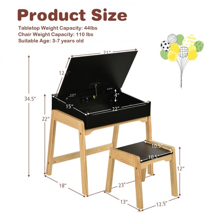 Ensemble table et chaises d'activités pour enfants avec espace de rangement pour l'enseignement à domicile