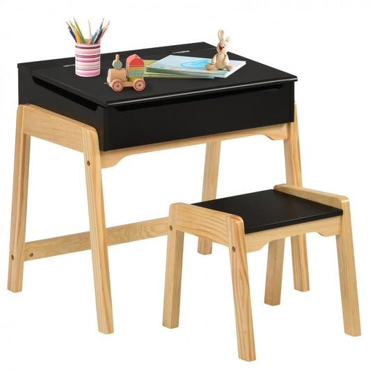 Ensemble table et chaises d'activités pour enfants avec espace de rangement pour l'enseignement à domicile