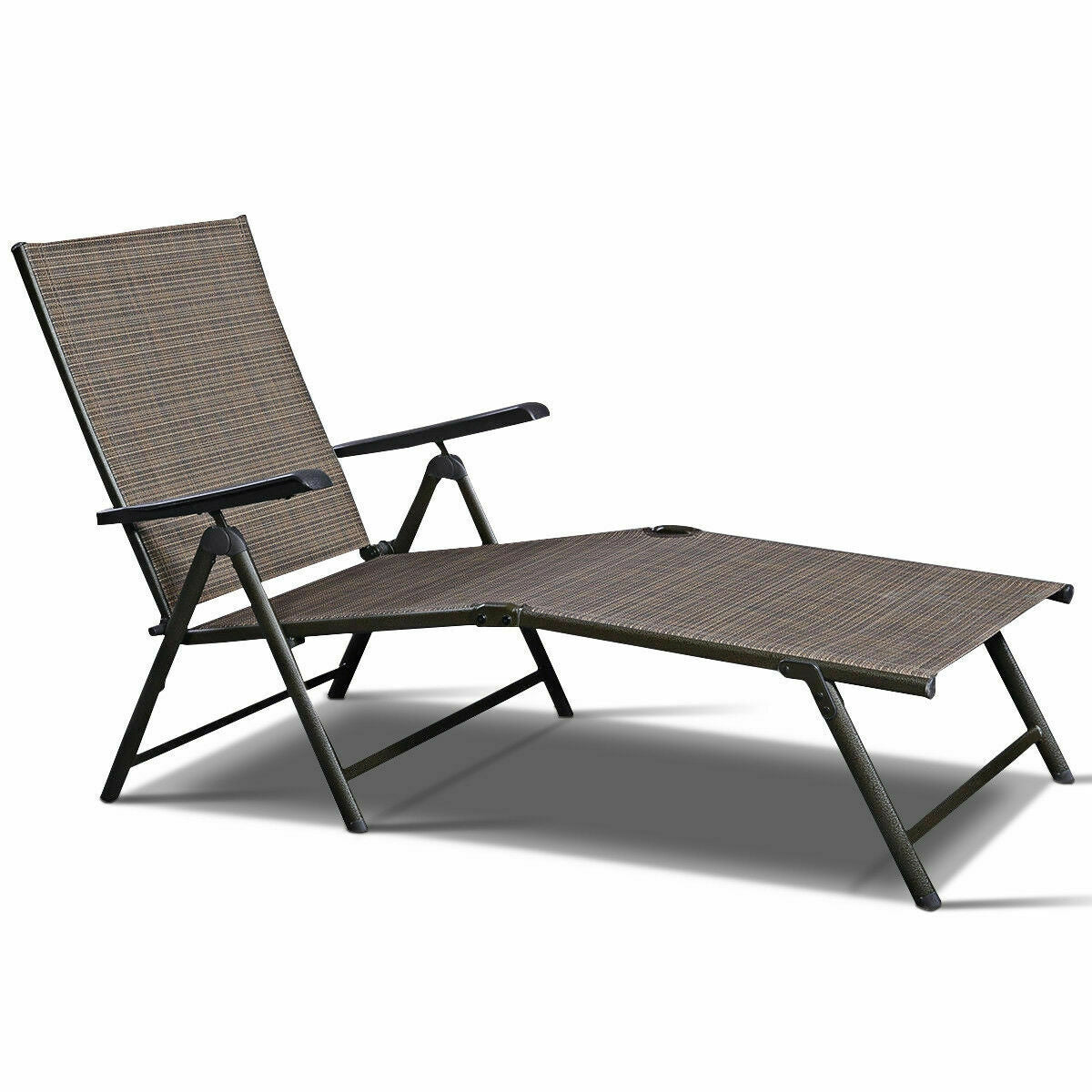 Chaise longue de piscine réglable en 2 pièces pour meubles de patio, fauteuil inclinable d'extérieur