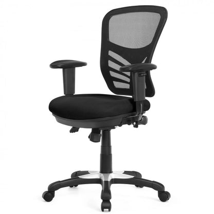 Chaise de bureau ergonomique en maille avec hauteur de dossier et accoudoirs réglables