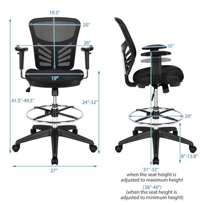 Ergonomic Mesh Office Chair with Adjustable Back Height and Armrests