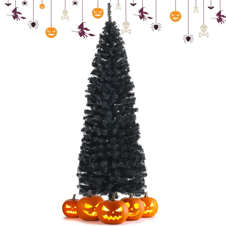 Arbre artificiel de Noël et d'Halloween non éclairé de 6 pieds avec support en métal