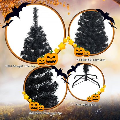 Arbre artificiel de Noël et d'Halloween non éclairé de 6 pieds avec support en métal