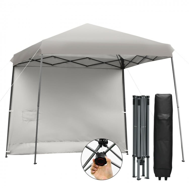 10 x 10 Feet Pop Up Tent Slant Leg Canopy with Roll-up Side Wall