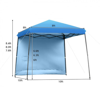 10 x 10 Feet Pop Up Tent Slant Leg Canopy with Roll-up Side Wall