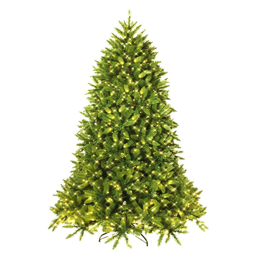 7.5 Feet Artificial Fir Christmas Tree with LED Lights and 1968 Branch Tips