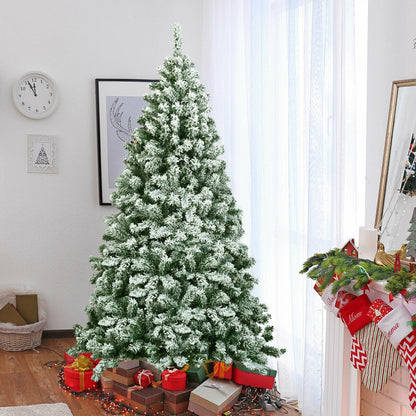 Sapin de Noël artificiel floqué de neige de 6 pieds avec charnières et 928 pointes