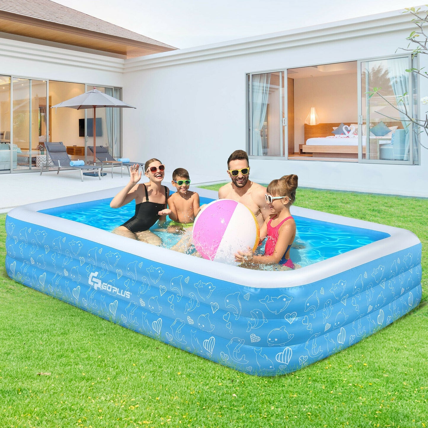 Piscine familiale gonflable de taille standard