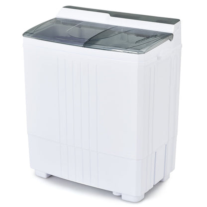 Twin Tub Portable Washing Machine with Timer Control and Drain Pump for Apartment