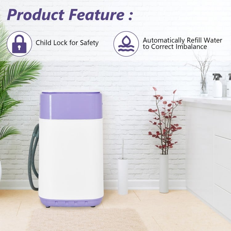 8lbs Portable Fully Automatic Washing Machine with Drain Pump