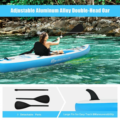 10.8 Feet Inflatable Kayak Set K1 1-Person Sit-On-Top Kayak with Oars