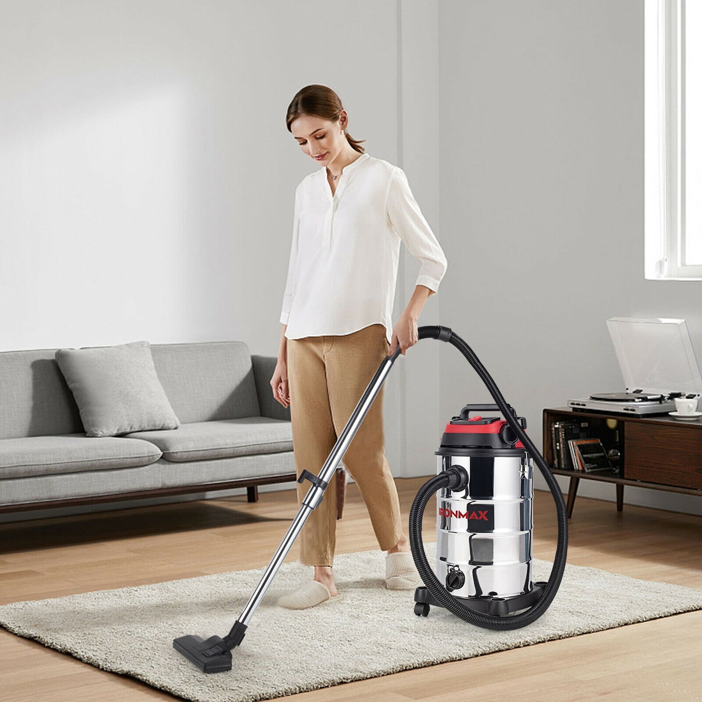 Aspirateur d'atelier 6 CV 9 gallons avec fonctions sèches, humides et de soufflage