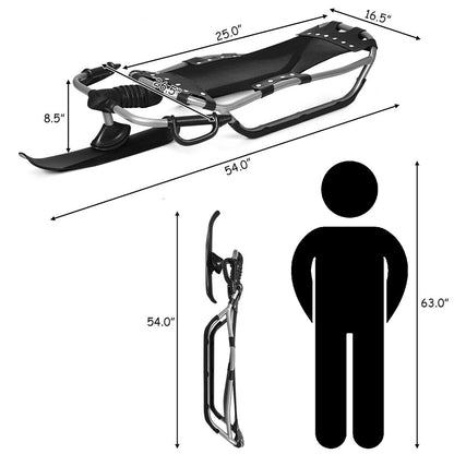 Traîneau Snow Racer avec poignées texturées et siège en maille