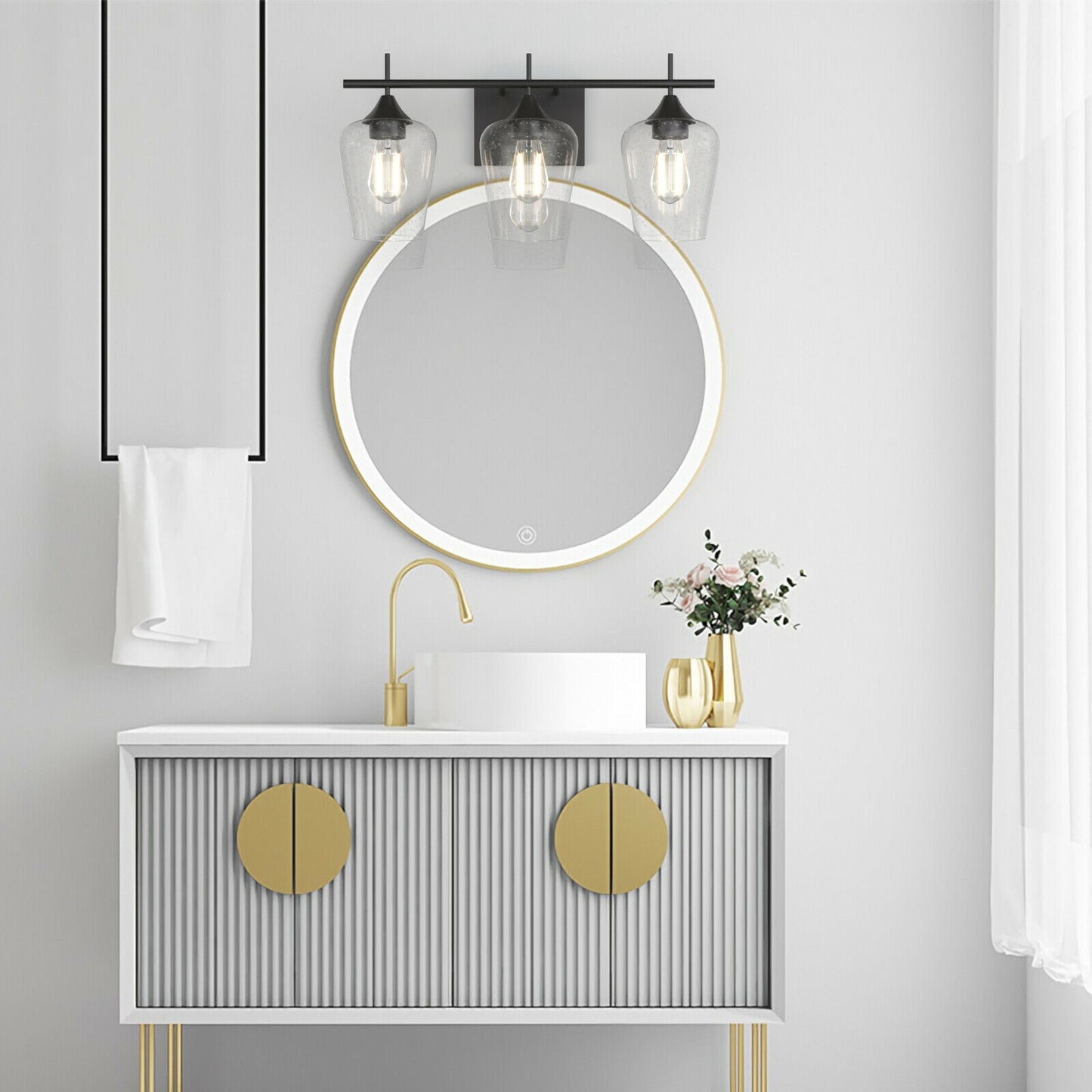 3-Light Wall Sconce Modern Bathroom Vanity Light Fixtures