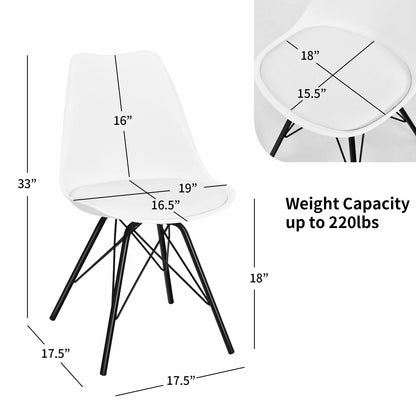 Lot de 2 chaises d'appoint modernes du milieu du siècle avec siège en PU