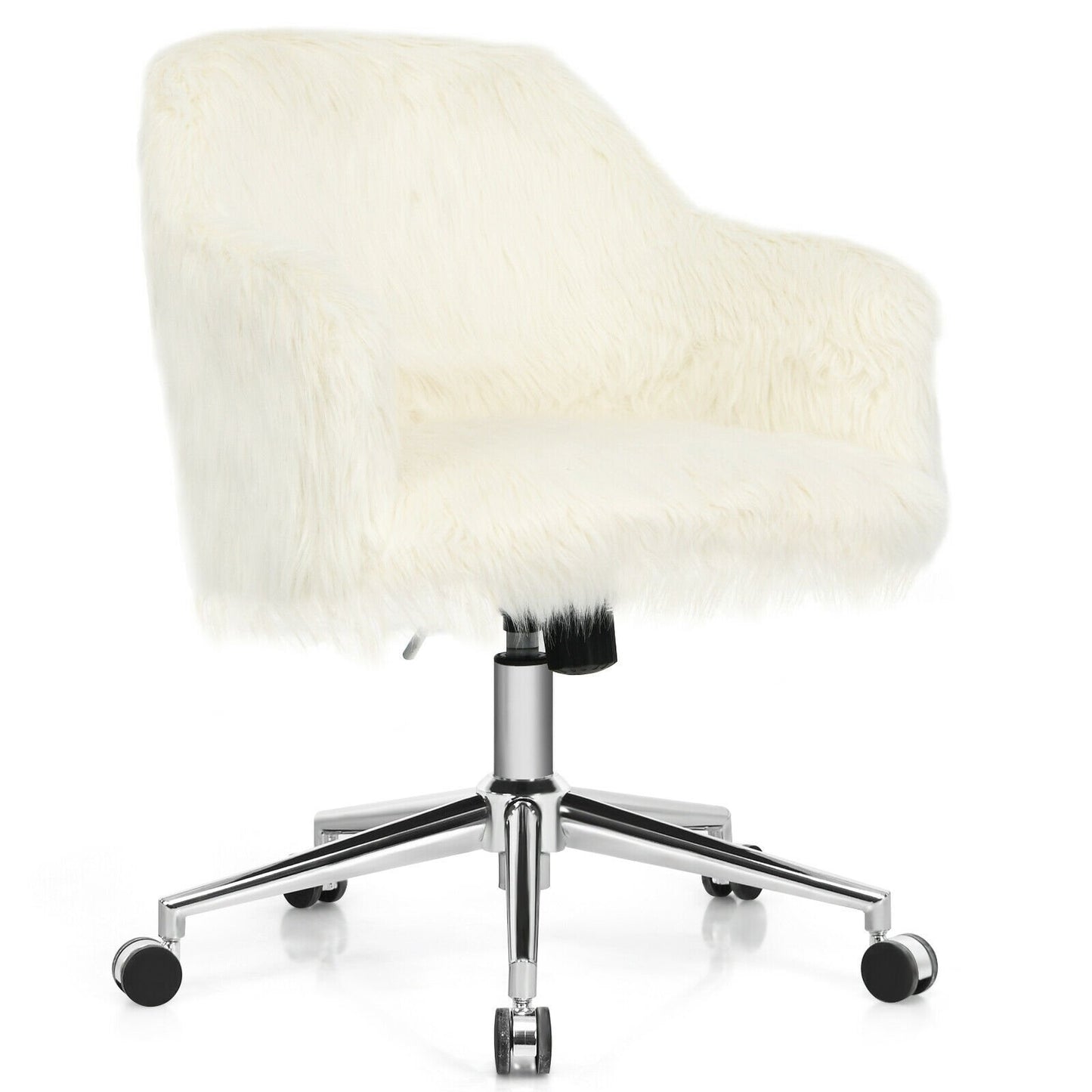 Modern Fluffy Faux Fur Vanity Office Chair for Teens Girls