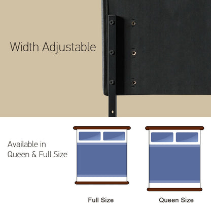 Tête de lit capitonnée ajustable en tissu pour lit queen et lit double