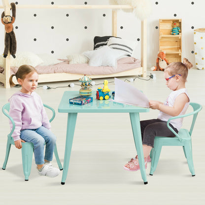 Lot de 2 chaises empilables pour enfants avec fauteuil en acier