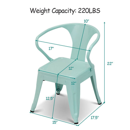 Set of 2 Steel Armchair Stackable Kids Chairs