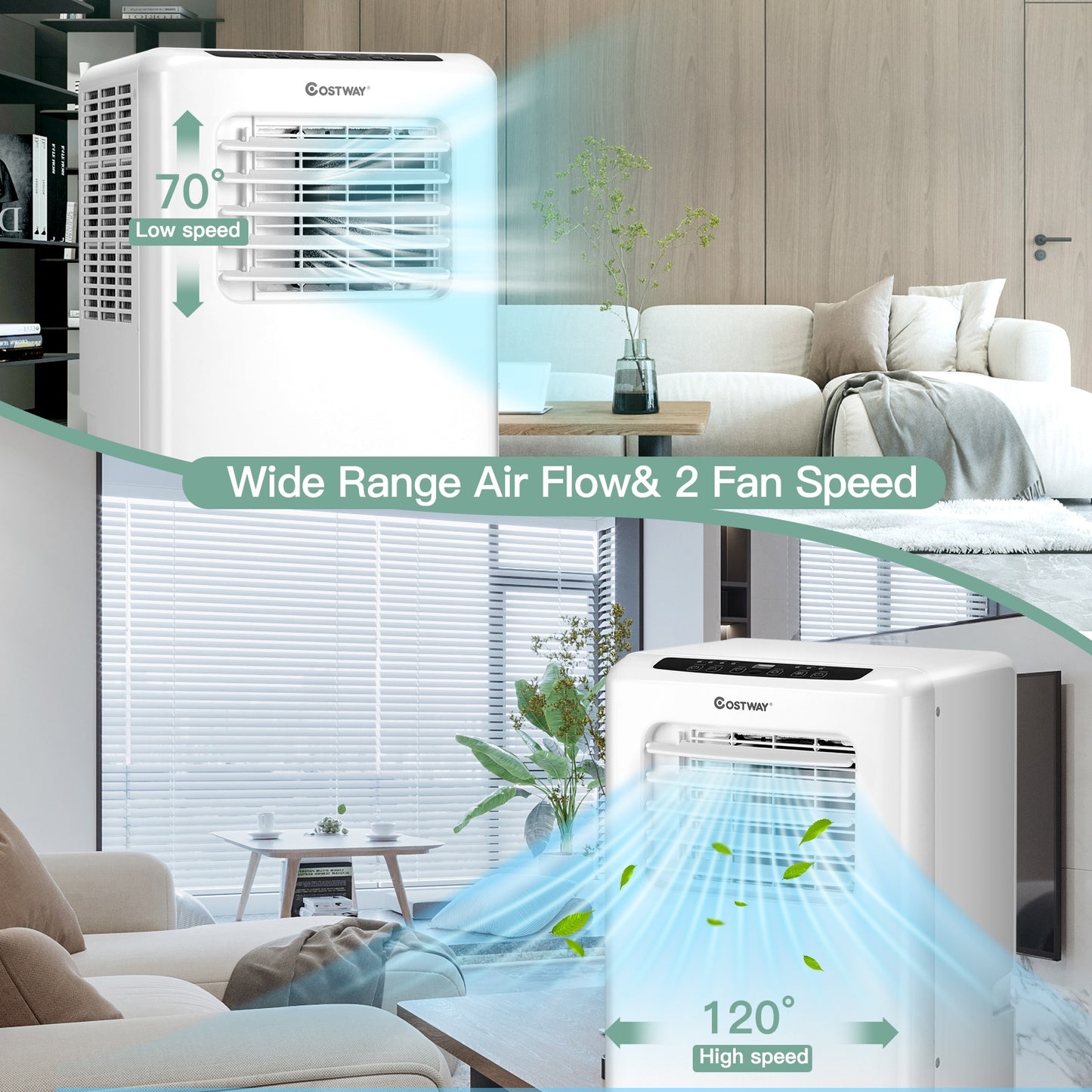 10000 BTU Portable Air Conditioner with Dehumidifier and Fan Modes