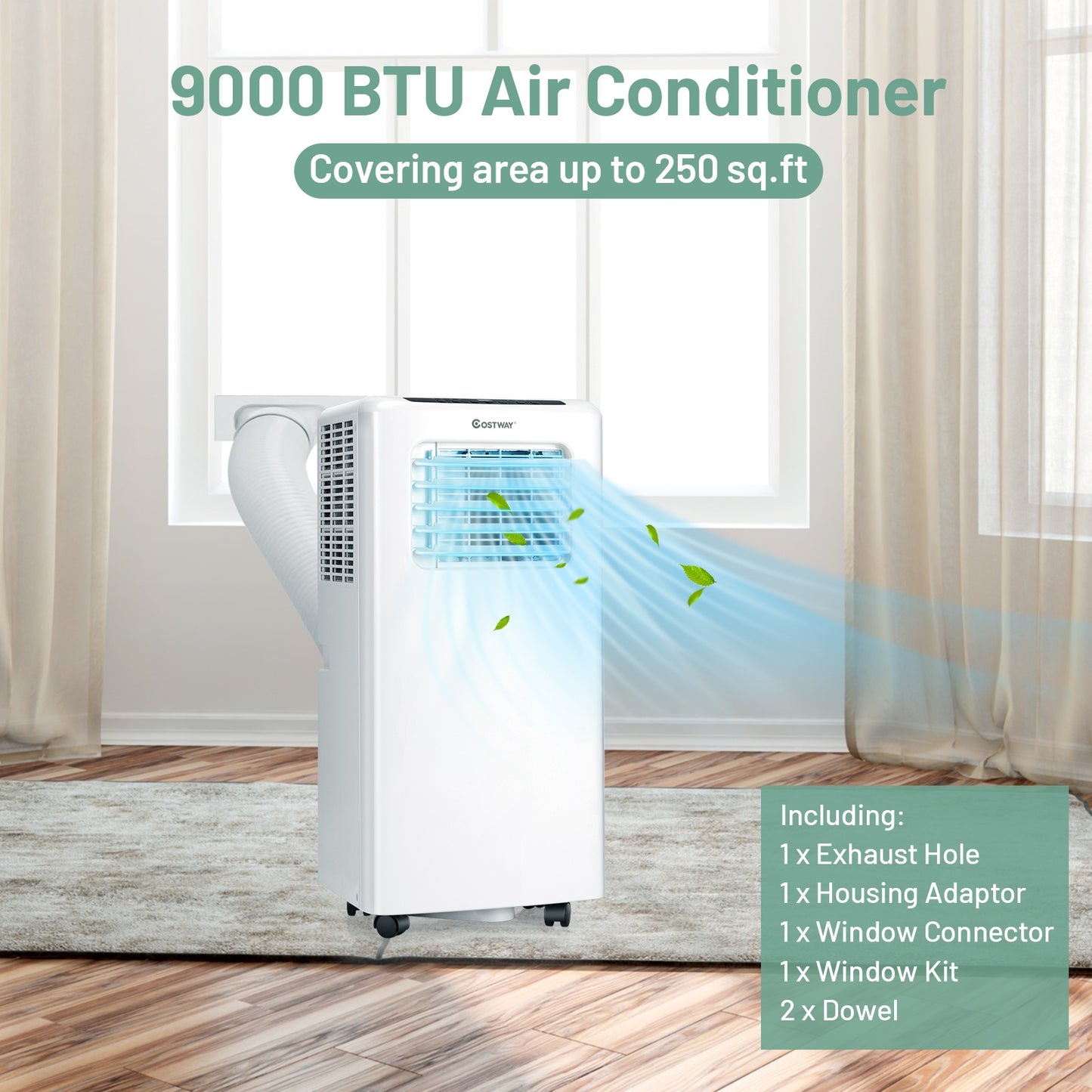 Climatiseur portatif de 10 000 BTU avec modes déshumidificateur et ventilateur